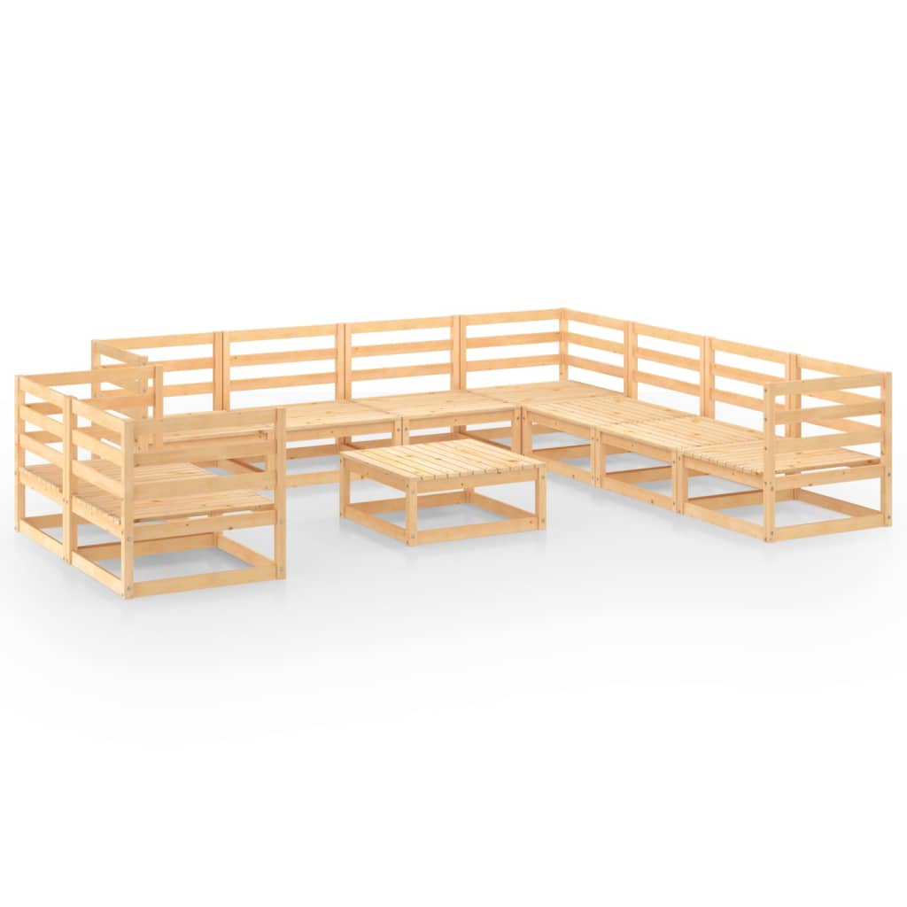 vidaXL 10-tlg. Garten-Lounge-Set Massivholz Kiefer