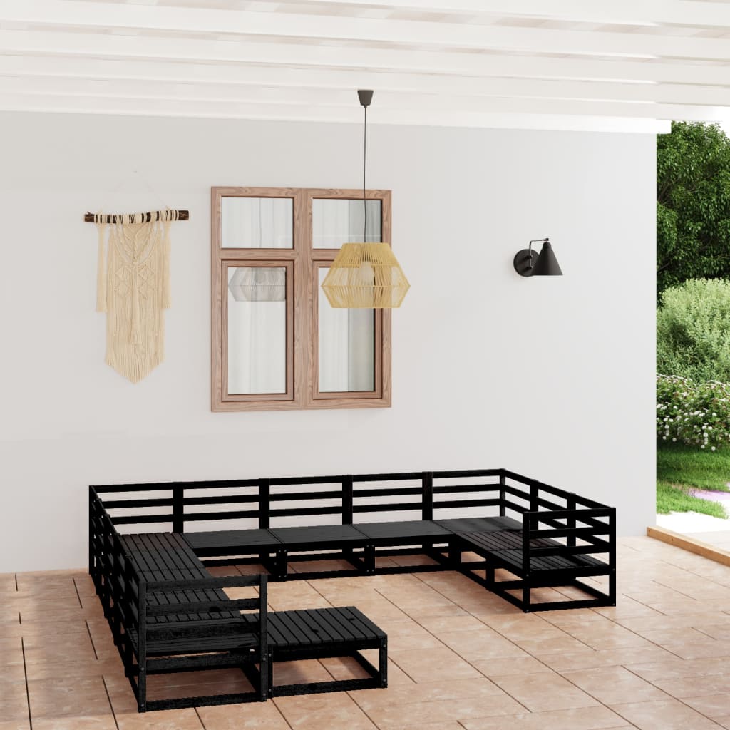 12-tlg. Garten-Lounge-Set Massivholz Kiefer