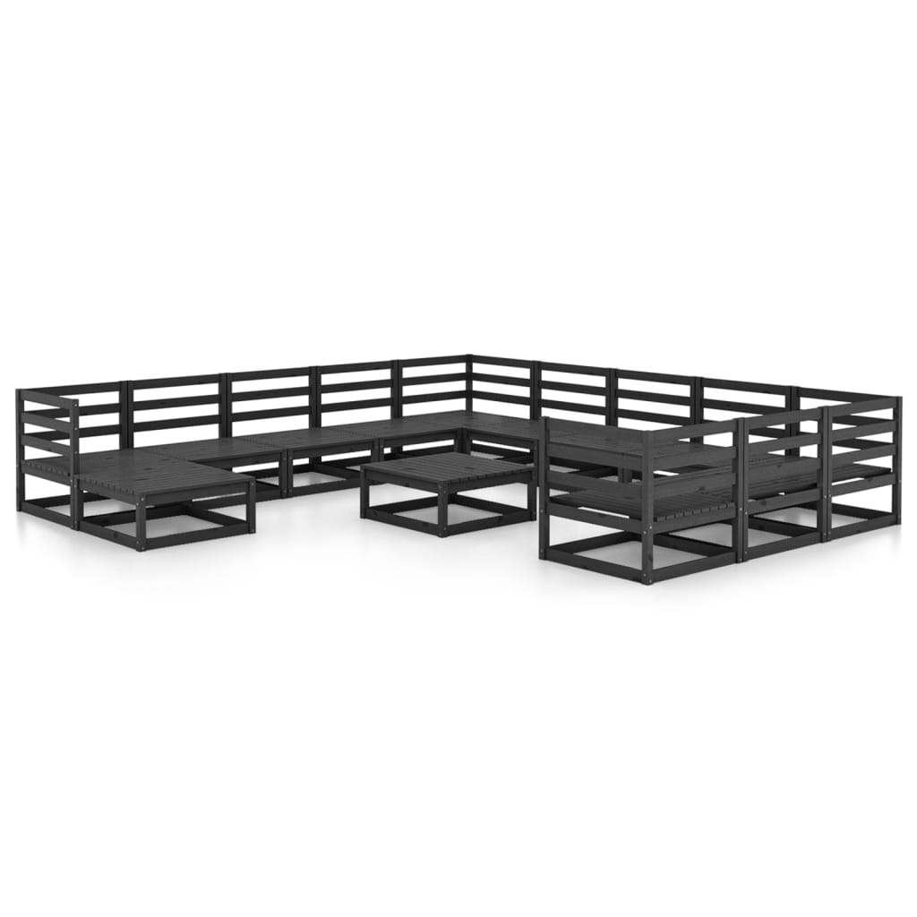 vidaXL 13-tlg. Garten-Lounge-Set Massivholz Kiefer