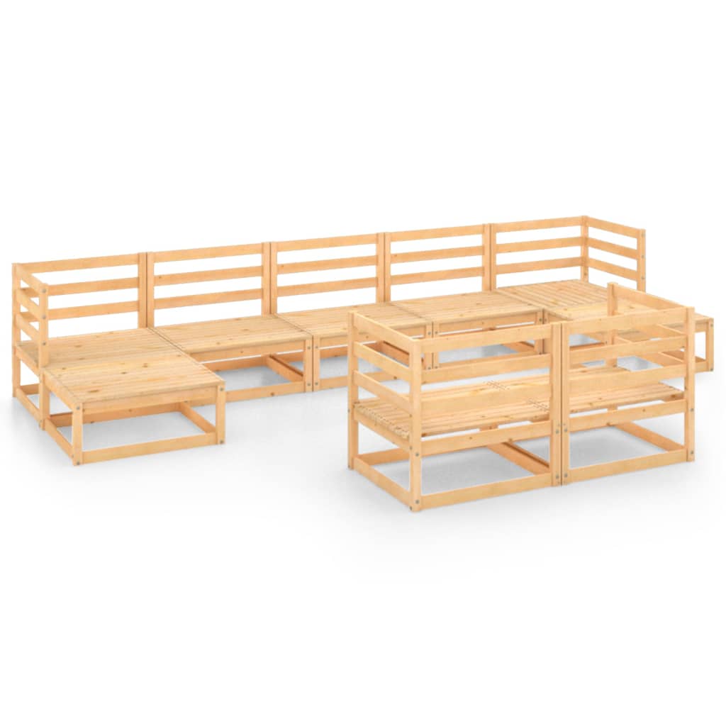 vidaXL 9-tlg. Garten-Lounge-Set Massivholz Kiefer