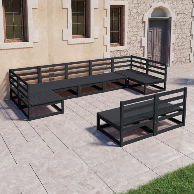 vidaXL 9-tlg. Garten-Lounge-Set Massivholz Kiefer