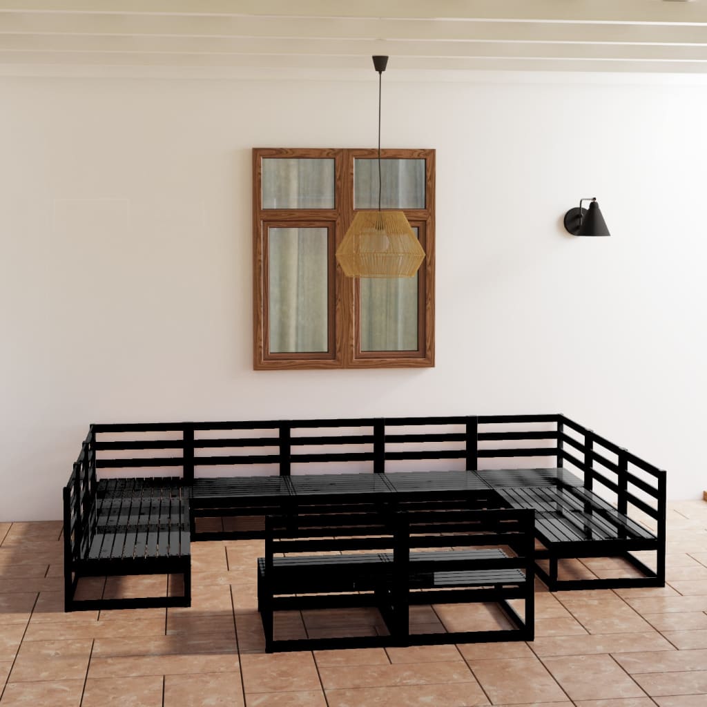 vidaXL 11-tlg. Garten-Lounge-Set Massivholz Kiefer