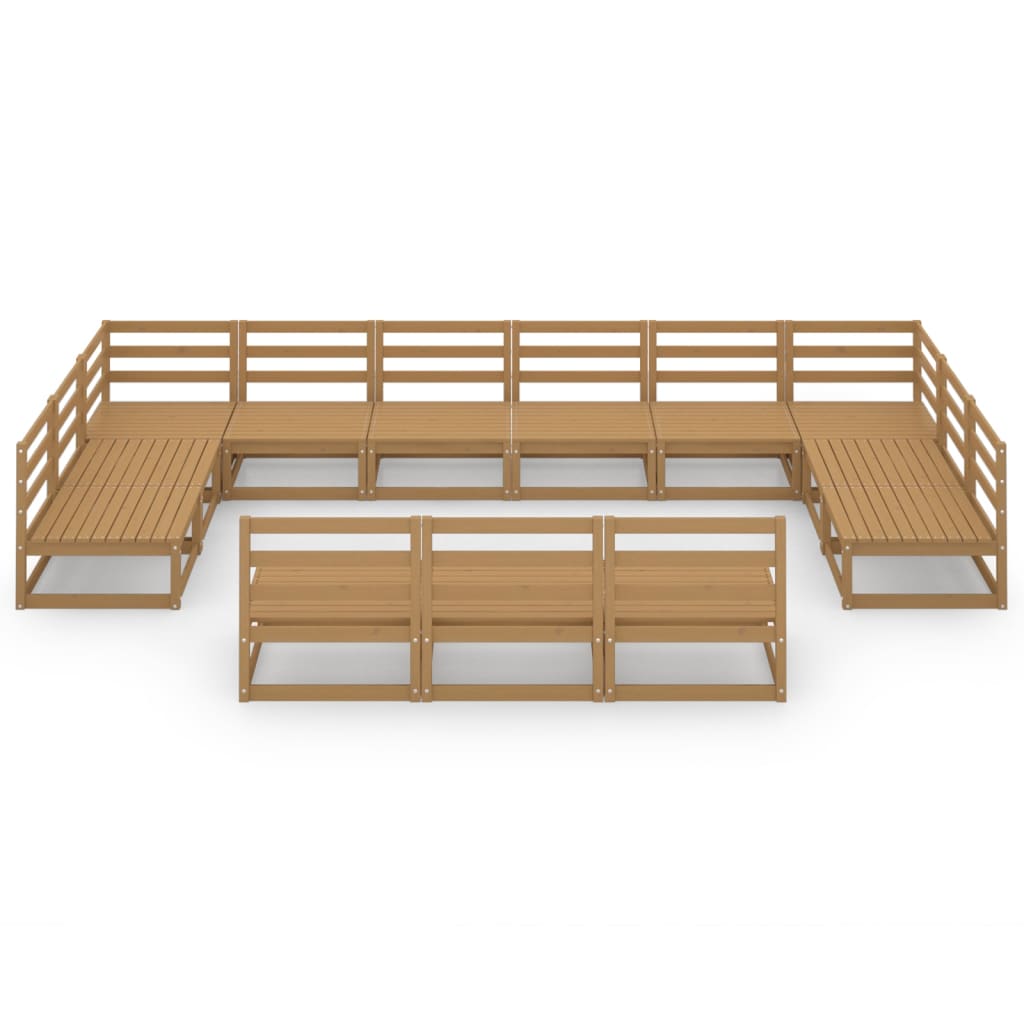 vidaXL 13-tlg. Garten-Lounge-Set Massivholz Kiefer