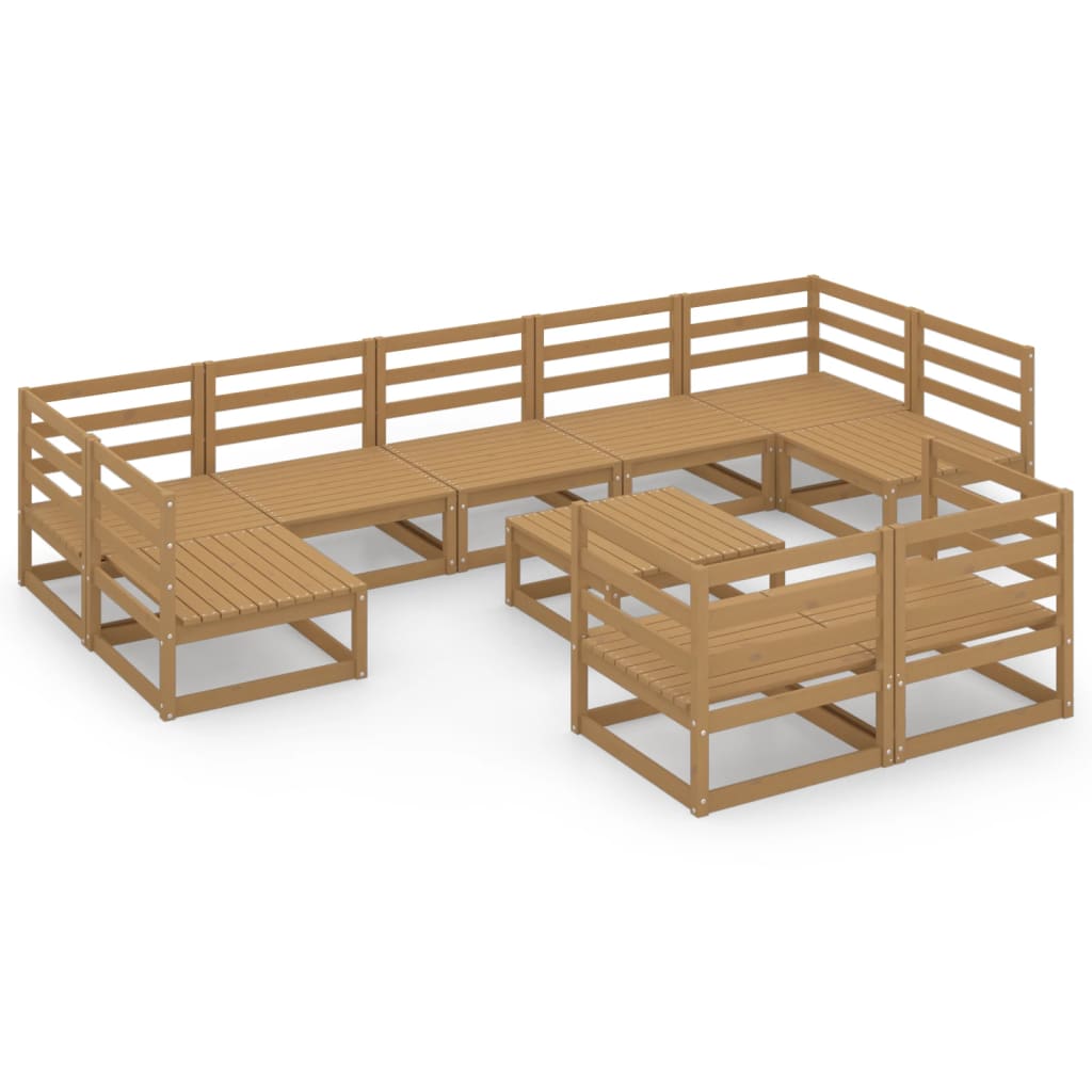 vidaXL 10-tlg. Garten-Lounge-Set Massivholz Kiefer