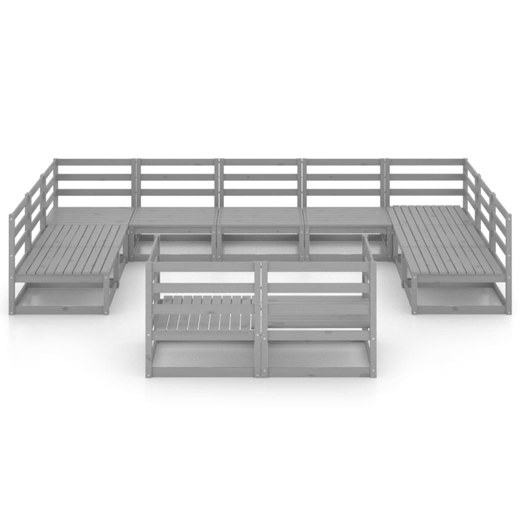 vidaXL 11-tlg. Garten-Lounge-Set Massivholz Kiefer