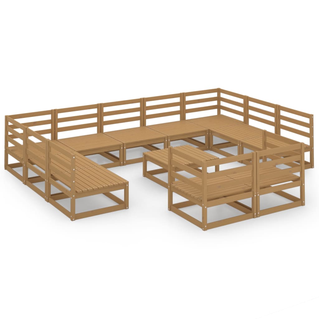 vidaXL 12-tlg. Garten-Lounge-Set Massivholz Kiefer
