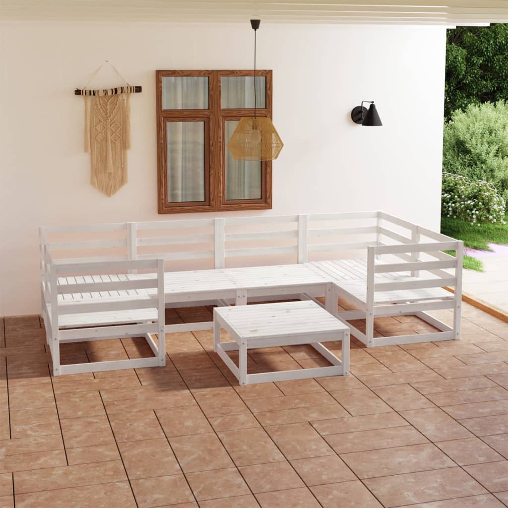 vidaXL 7-tlg. Garten-Lounge-Set Massivholz Kiefer