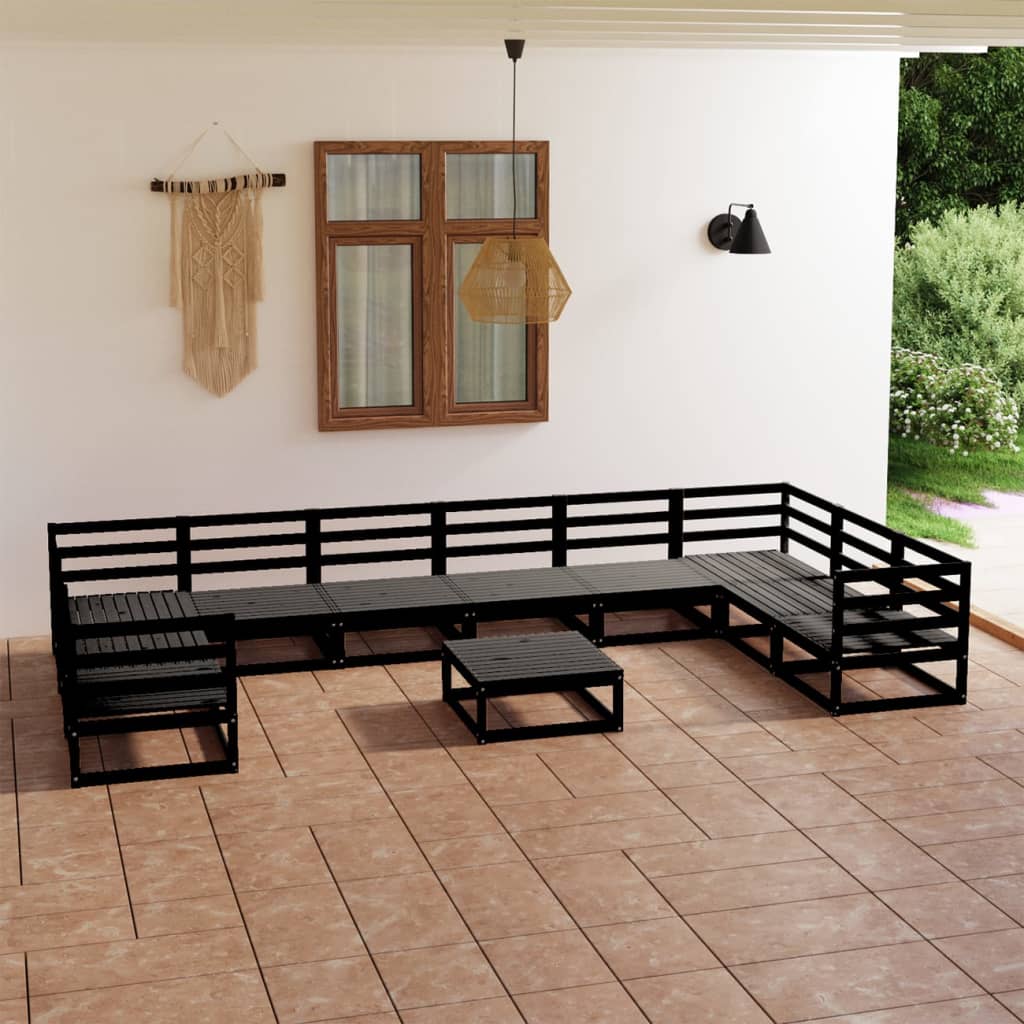 vidaXL 11-tlg. Garten-Lounge-Set Massivholz Kiefer