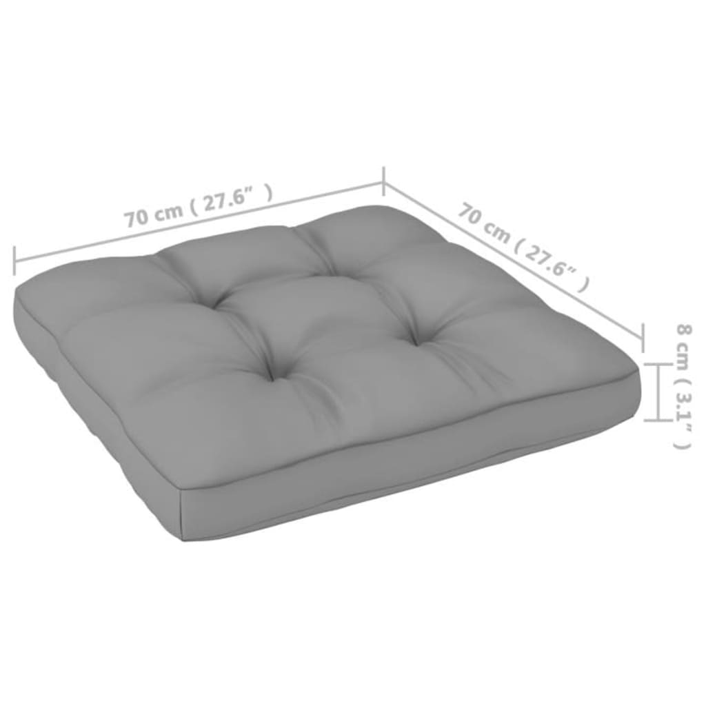 3-tlg. Garten-Lounge-Set mit Kissen Kiefer Massivholz
