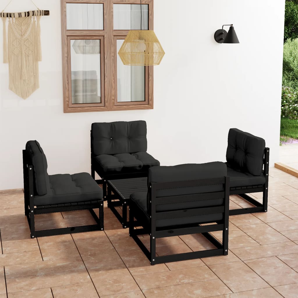vidaXL 5-tlg. Garten-Lounge-Set Massivholz Kiefer