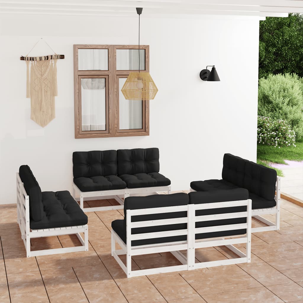 vidaXL 8-tlg. Garten-Lounge-Set Massivholz Kiefer