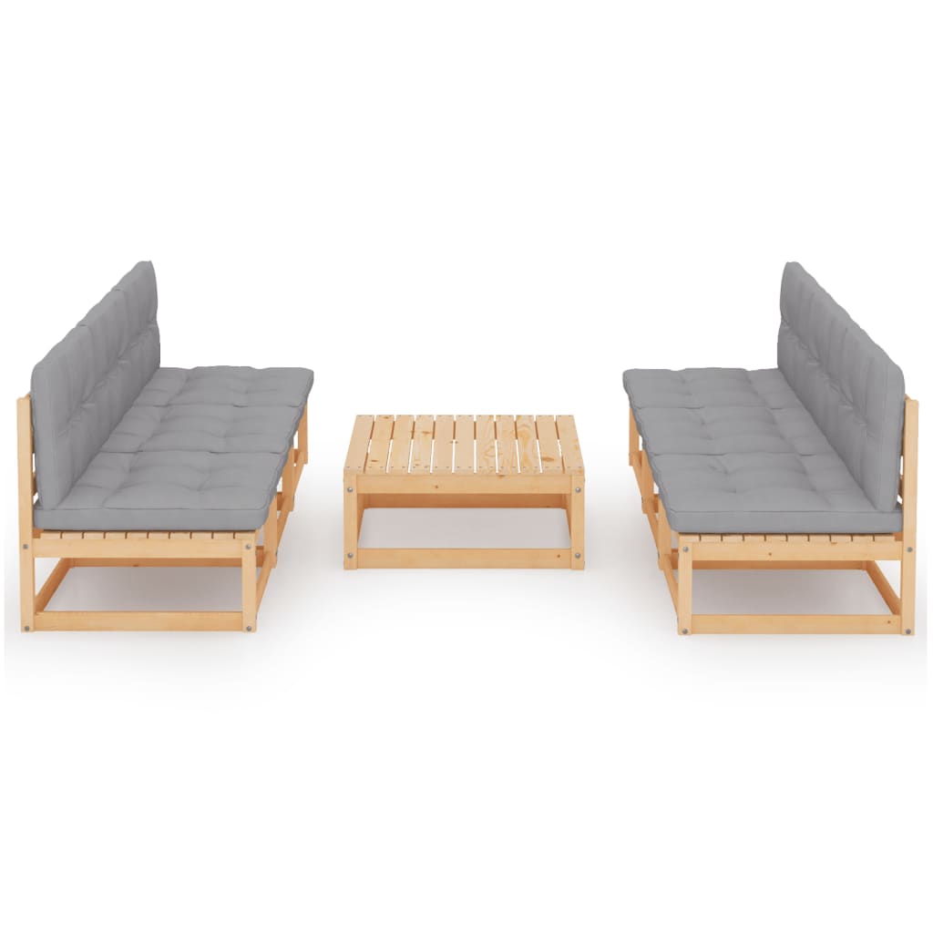 vidaXL 7-tlg. Garten-Lounge-Set Massivholz Kiefer