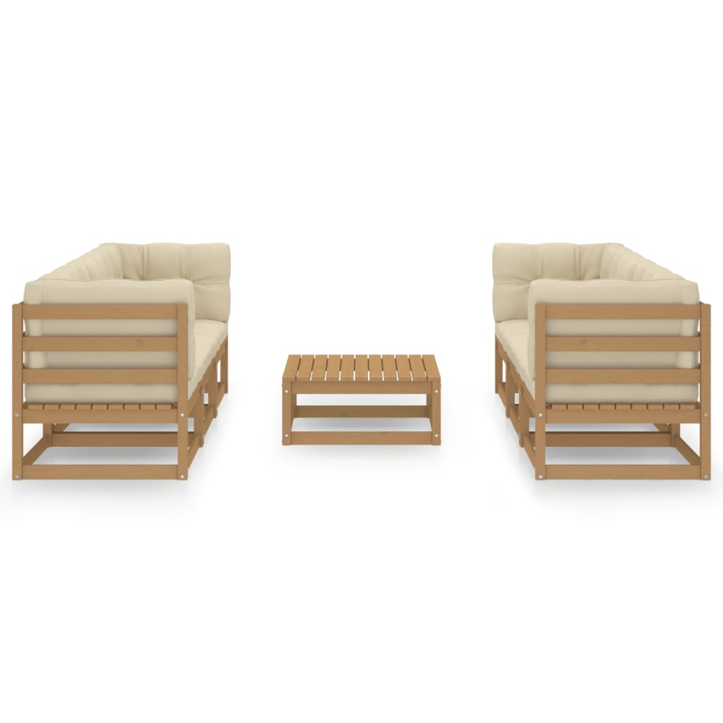 vidaXL 7-tlg. Garten-Lounge-Set Massivholz Kiefer