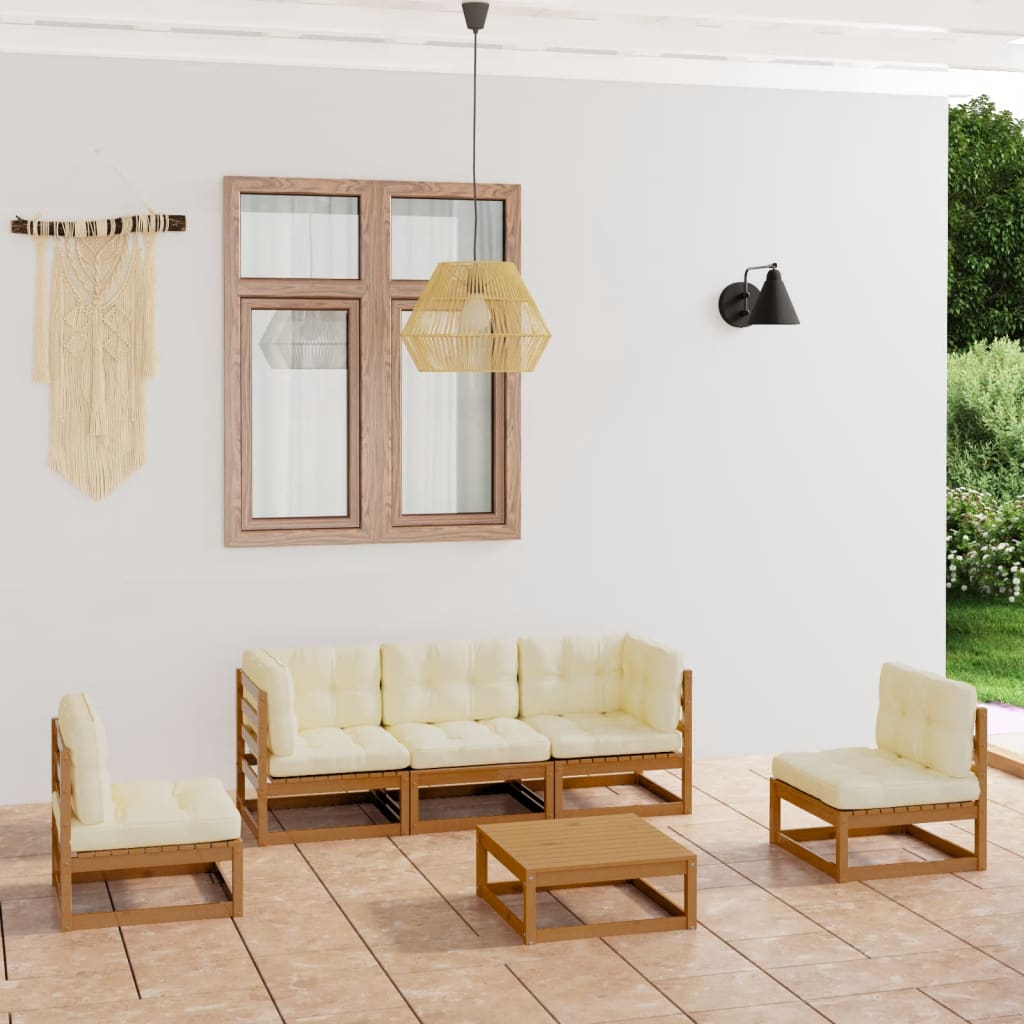 vidaXL 6-tlg. Garten-Lounge-Set Massivholz Kiefer