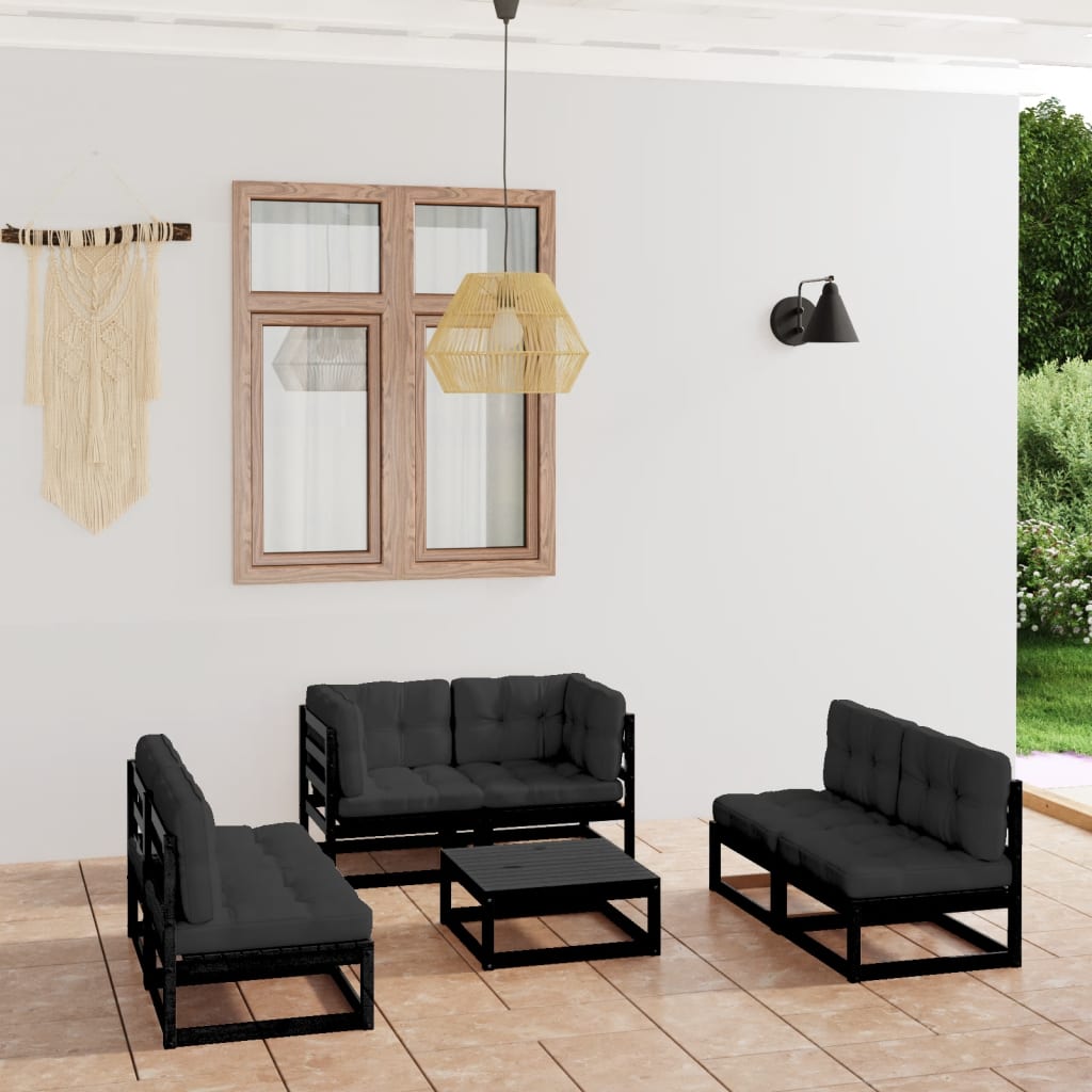 vidaXL 7-tlg. Garten-Lounge-Set Honigbraun Massivholz Kiefer