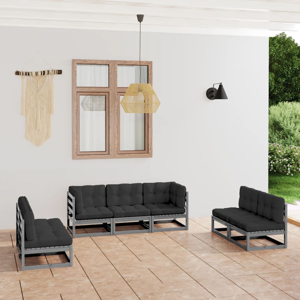 vidaXL 7-tlg. Garten-Lounge-Set Honigbraun Massivholz Kiefer