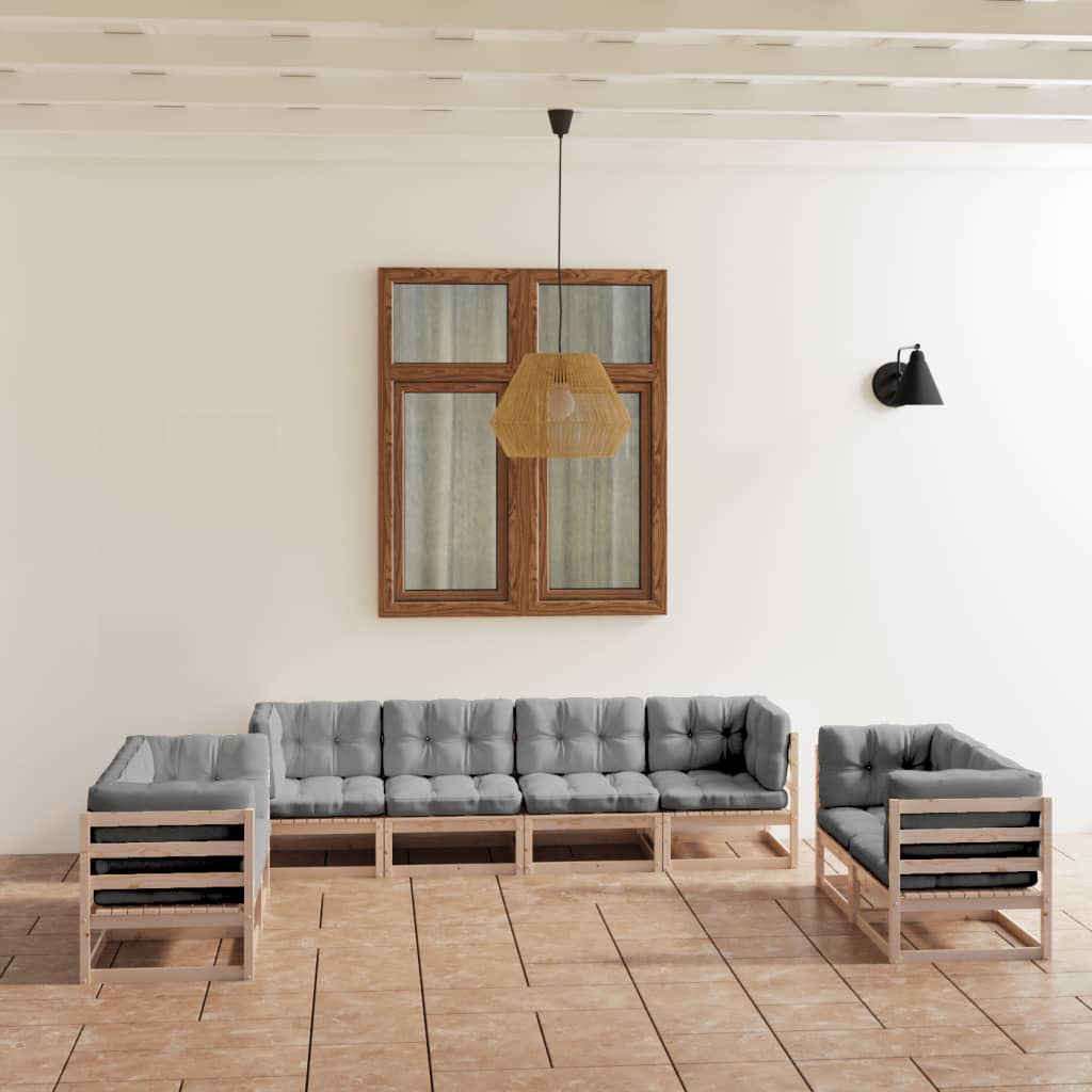 vidaXL 8-tlg. Garten-Lounge-Set Massivholz Kiefer