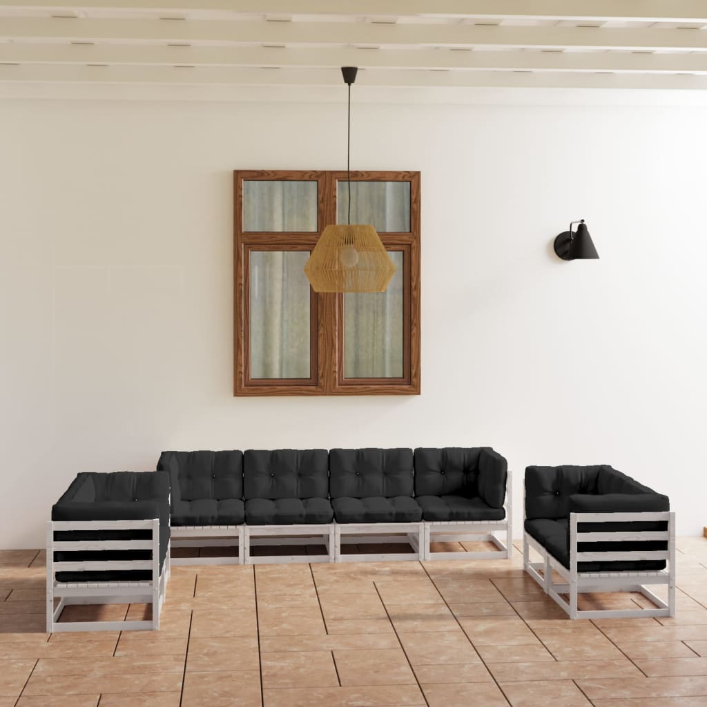vidaXL 8-tlg. Garten-Lounge-Set Massivholz Kiefer