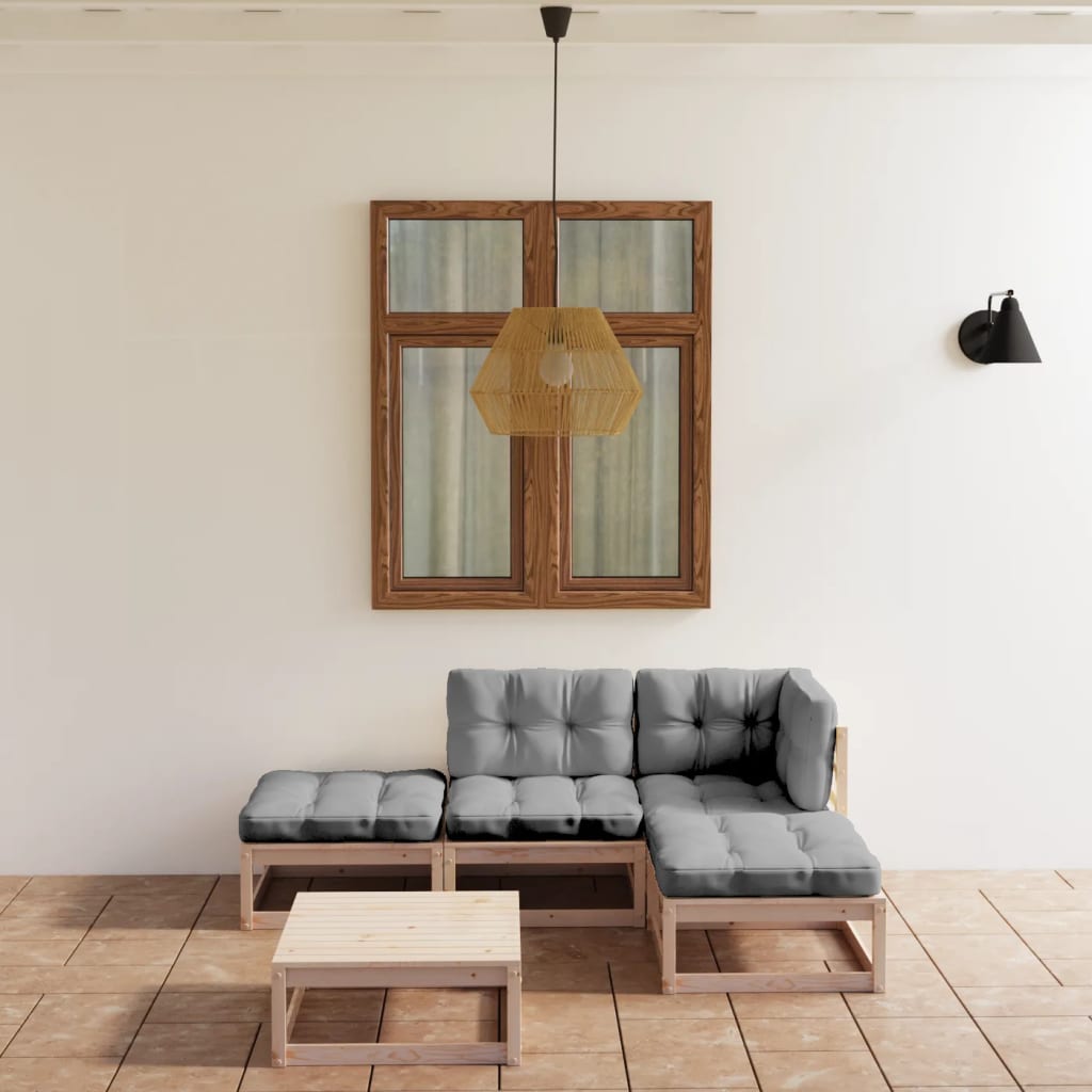 vidaXL 5-tlg. Garten-Lounge-Set Massivholz Kiefer