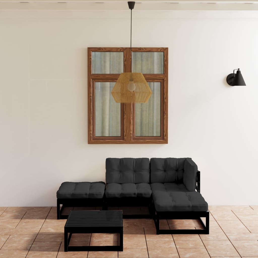 vidaXL 5-tlg. Garten-Lounge-Set Massivholz Kiefer