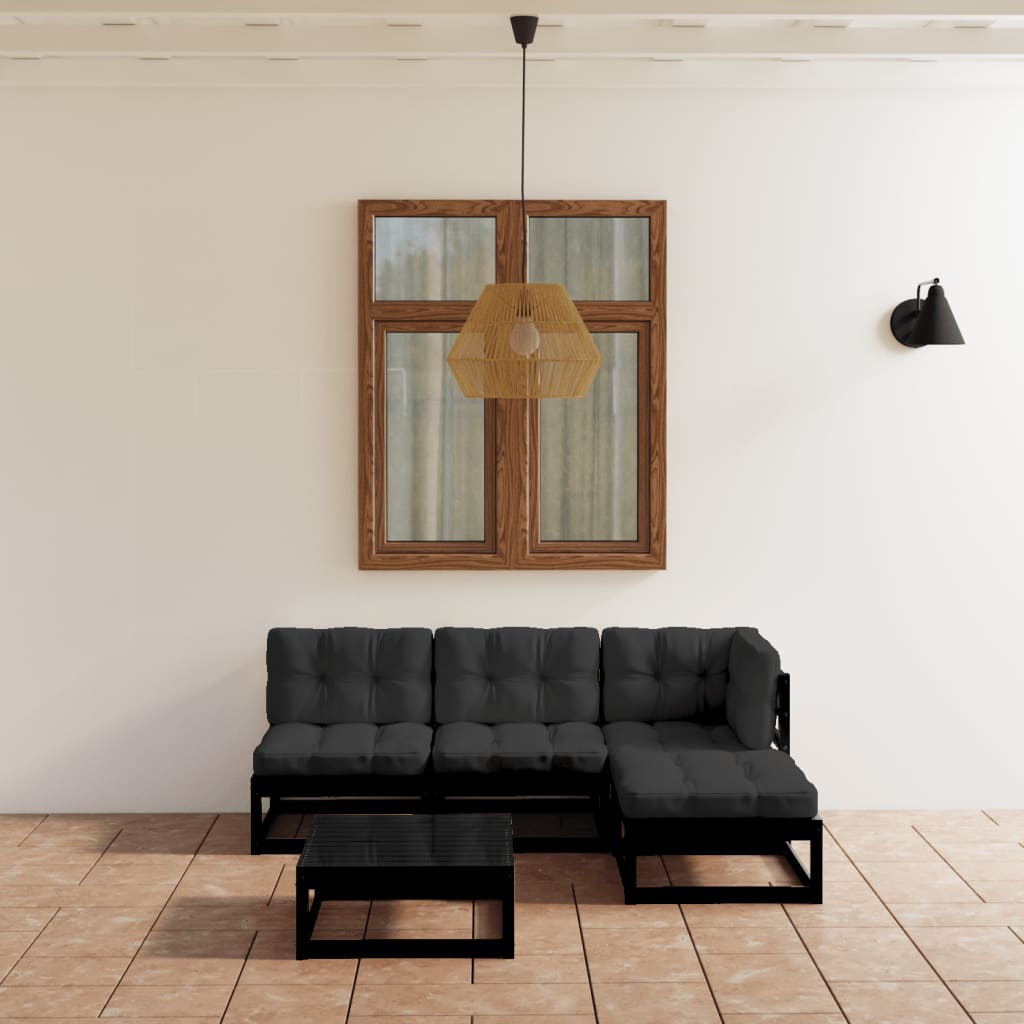vidaXL 5-tlg. Garten-Lounge-Set Massivholz Kiefer