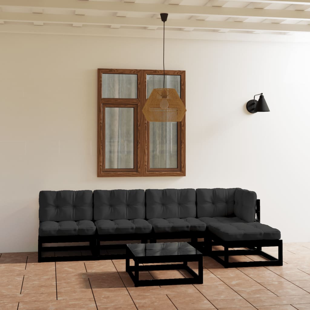 vidaXL 6-tlg. Garten-Lounge-Set Massivholz Kiefer