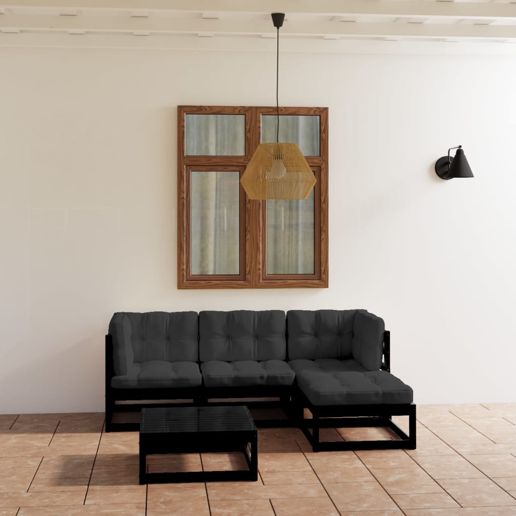 5-tlg. Garten-Lounge-Set Massivholz Kiefer