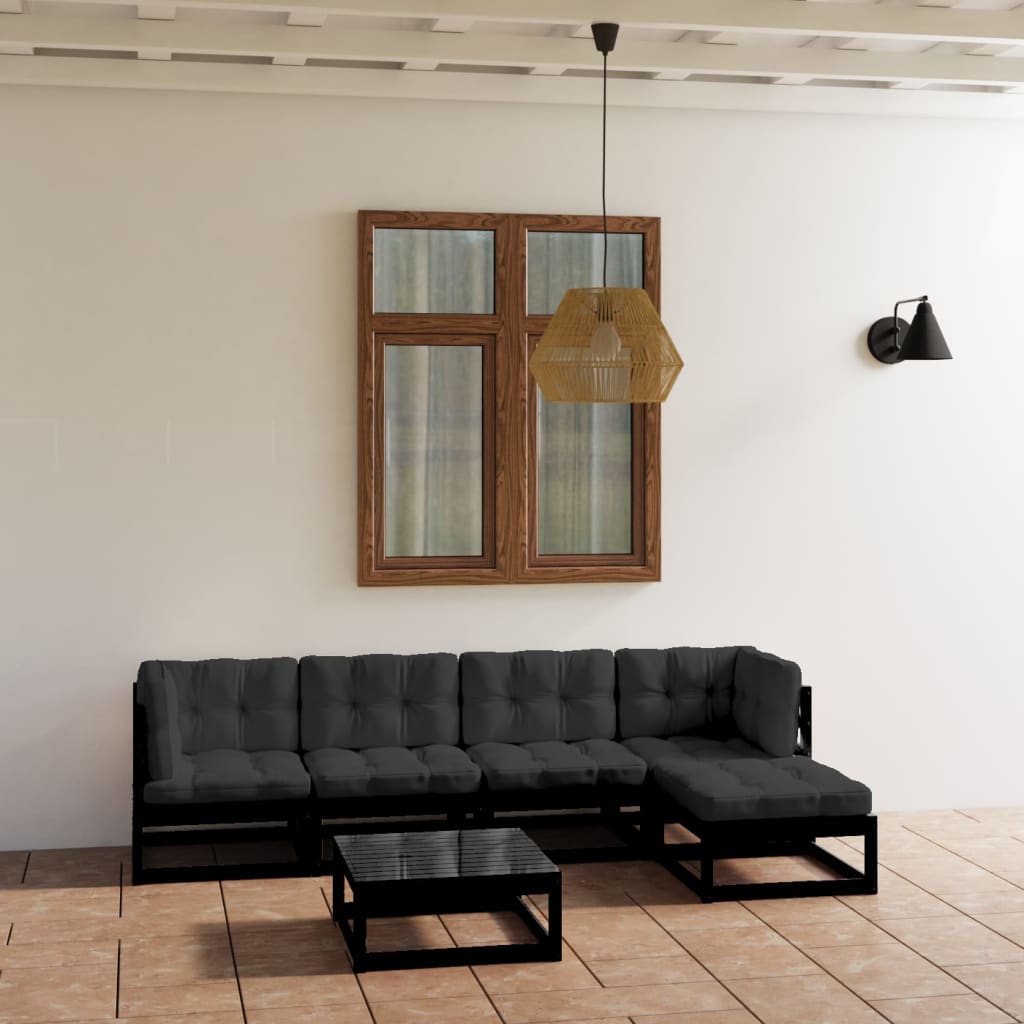 vidaXL 6-tlg. Garten-Lounge-Set Massivholz Kiefer