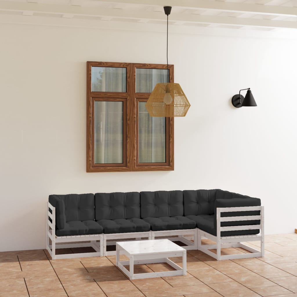 vidaXL 6-tlg. Garten-Lounge-Set Massivholz Kiefer