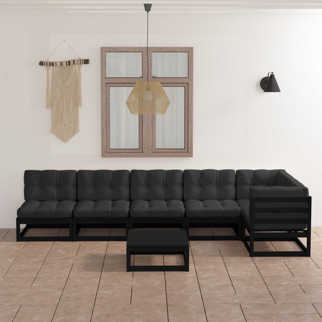 vidaXL 7-tlg. Garten-Lounge-Set Massivholz Kiefer