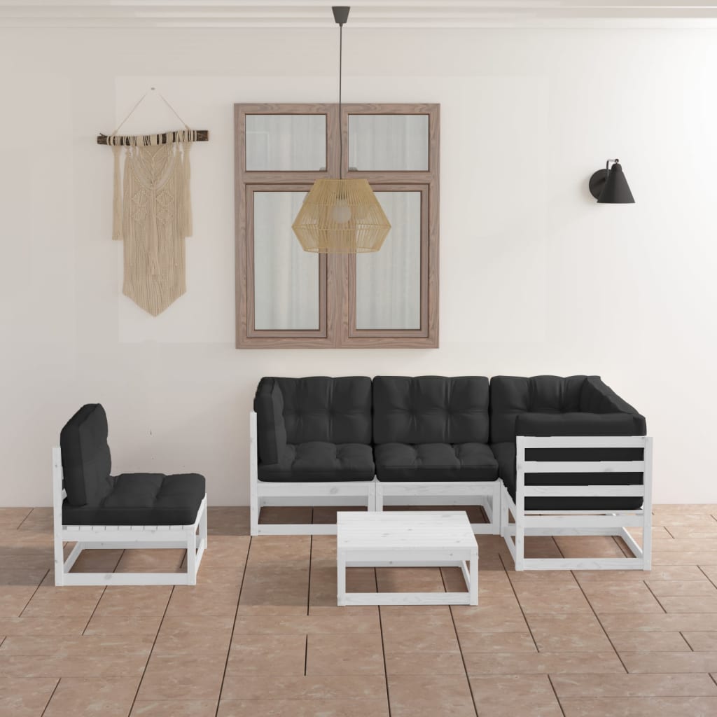 vidaXL 6-tlg. Garten-Lounge-Set Massivholz Kiefer