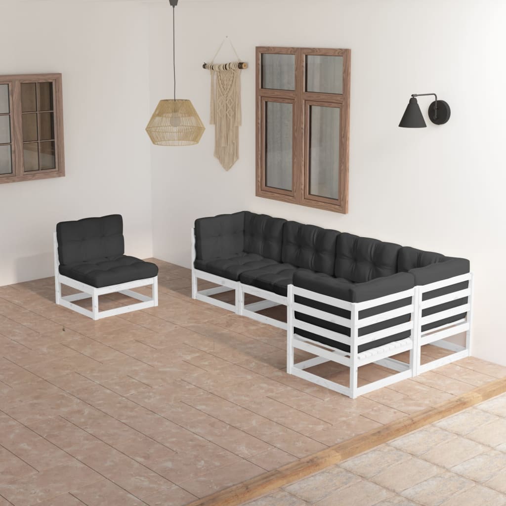 vidaXL 6-tlg. Garten-Lounge-Set Massivholz Kiefer