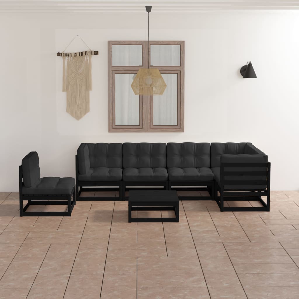 vidaXL 7-tlg. Garten-Lounge-Set Massivholz Kiefer
