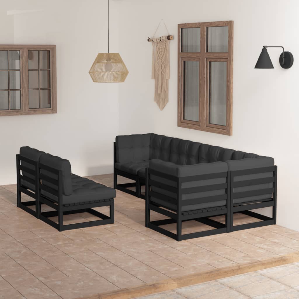 vidaXL 7-tlg. Garten-Lounge-Set Massivholz Kiefer