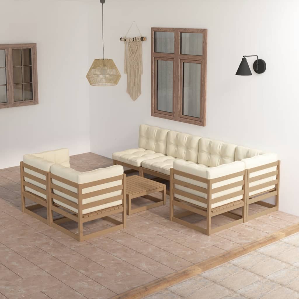 vidaXL 8-tlg. Garten-Lounge-Set Massivholz Kiefer