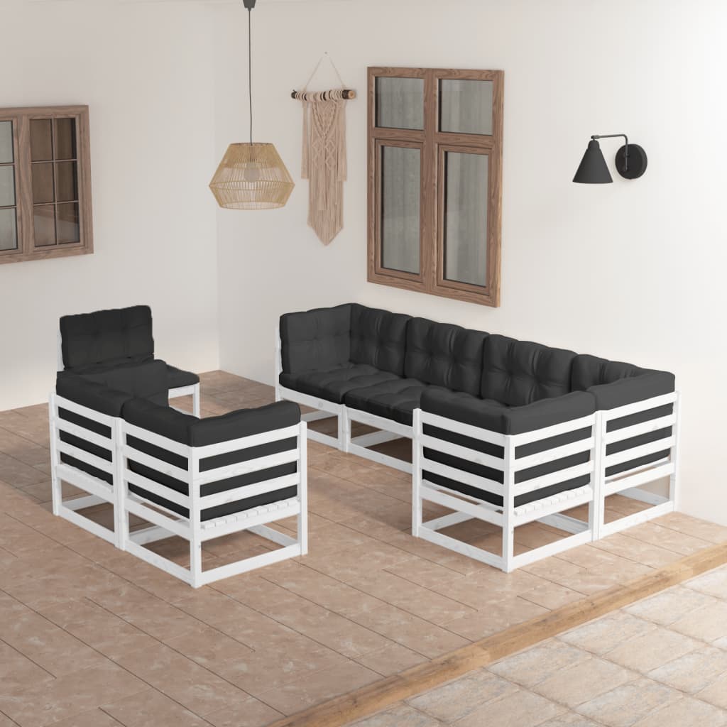 vidaXL 8-tlg. Garten-Lounge-Set Massivholz Kiefer