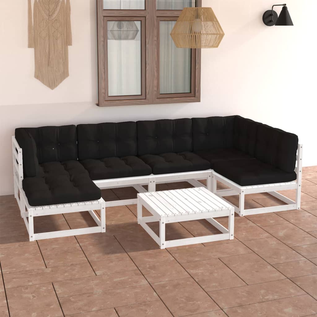 vidaXL 7-tlg. Garten-Lounge-Set Massivholz Kiefer