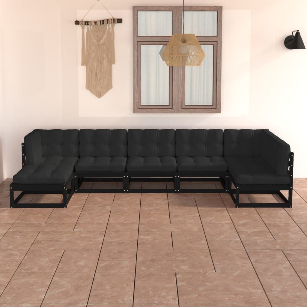 vidaXL 7-tlg. Garten-Lounge-Set Massivholz Kiefer