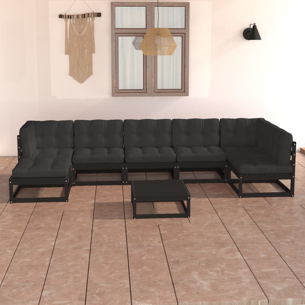 vidaXL 8-tlg. Garten-Lounge-Set Massivholz Kiefer