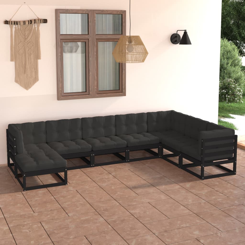 vidaXL 8-tlg. Garten-Lounge-Set Massivholz Kiefer