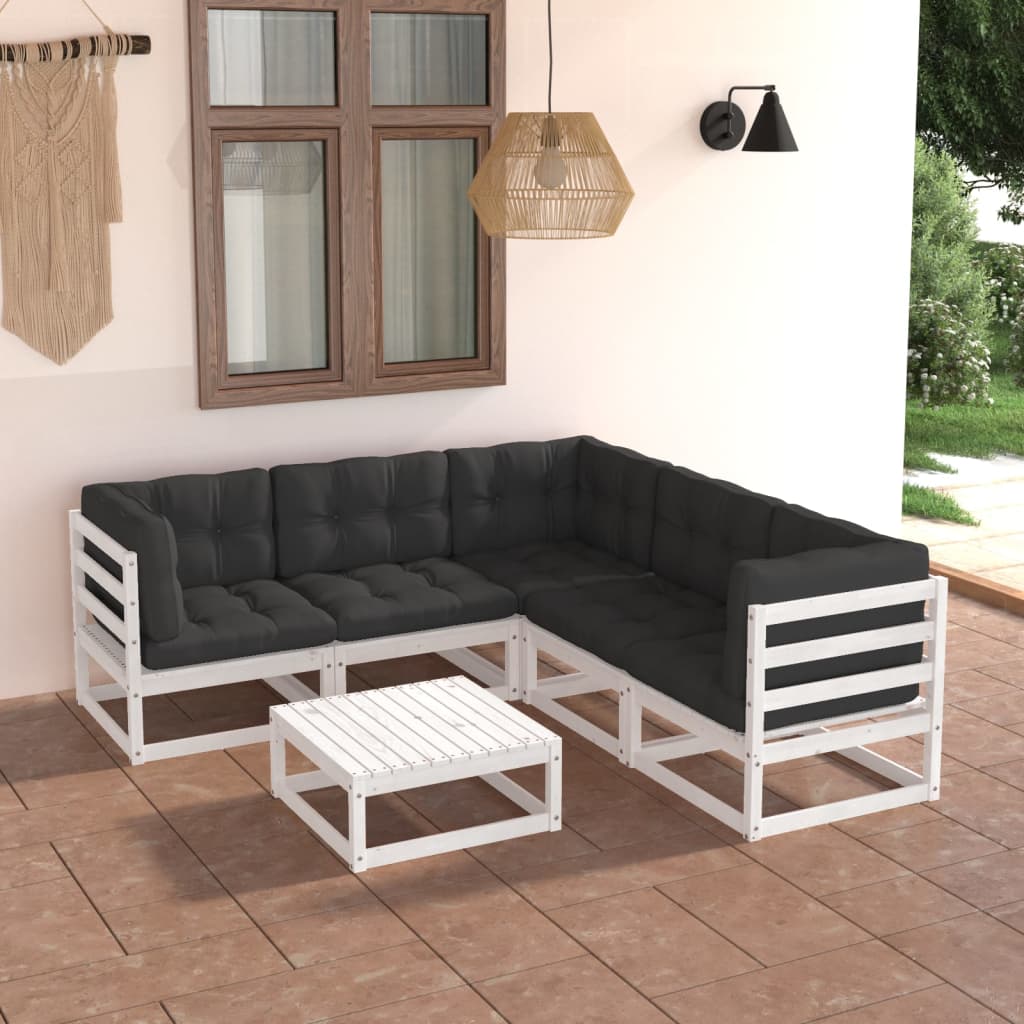 vidaXL 6-tlg. Garten-Lounge-Set Massivholz Kiefer