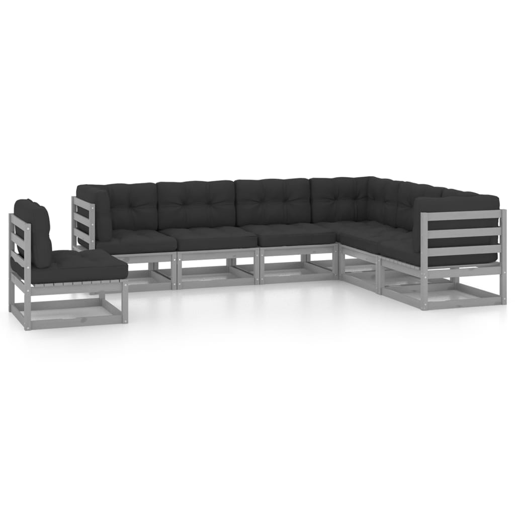vidaXL 7-tlg. Garten-Lounge-Set Honigbraun Massivholz Kiefer