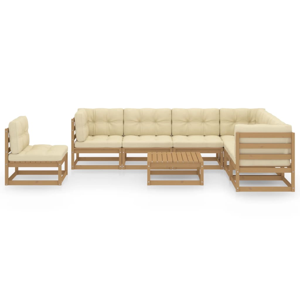 vidaXL 8-tlg. Garten-Lounge-Set Honigbraun Massivholz Kiefer