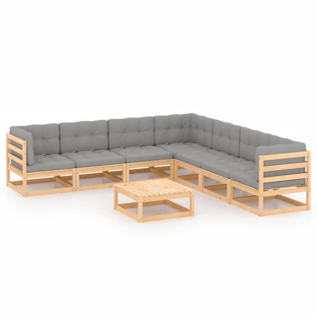vidaXL 8-tlg. Garten-Lounge-Set Massivholz Kiefer