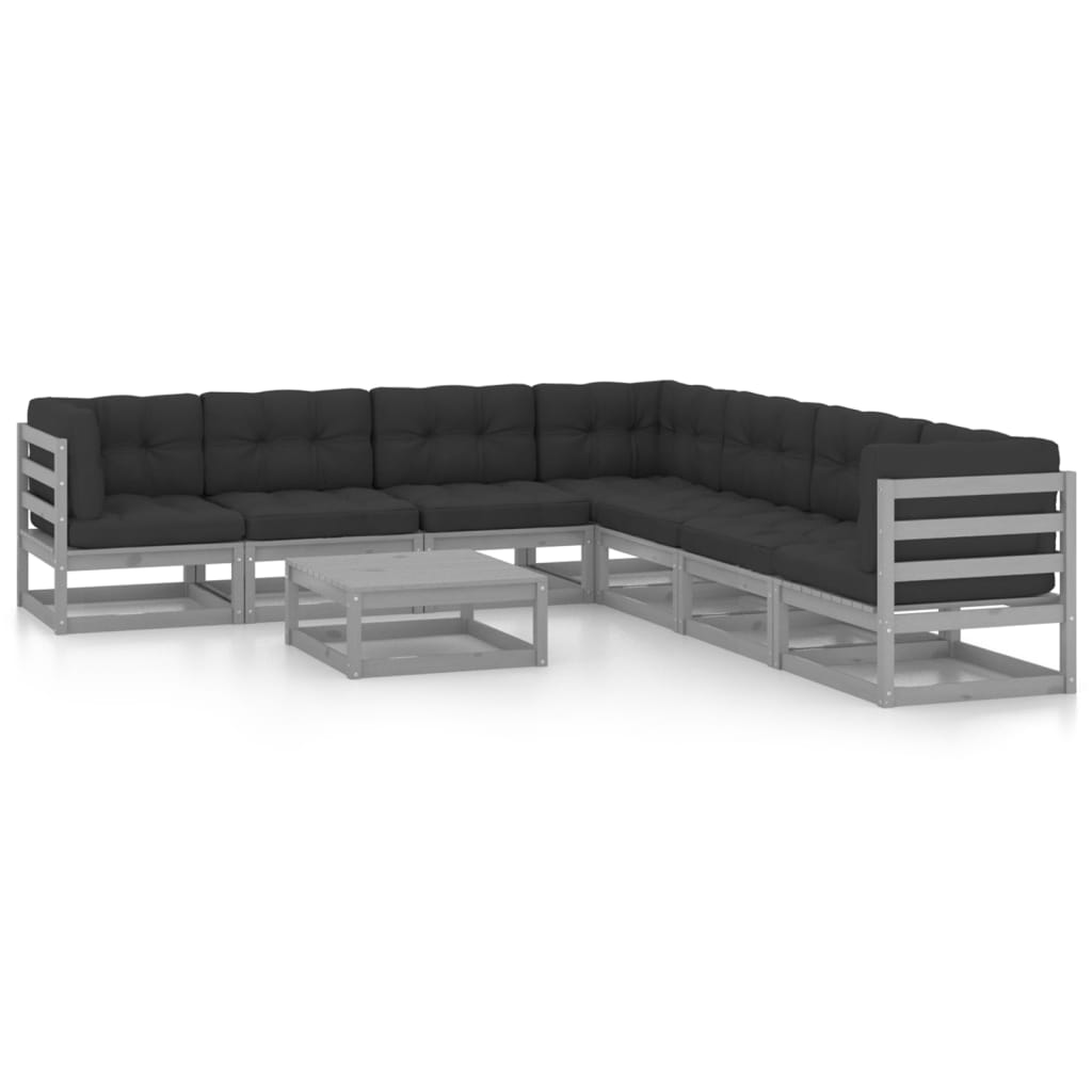 vidaXL 8-tlg. Garten-Lounge-Set Massivholz Kiefer