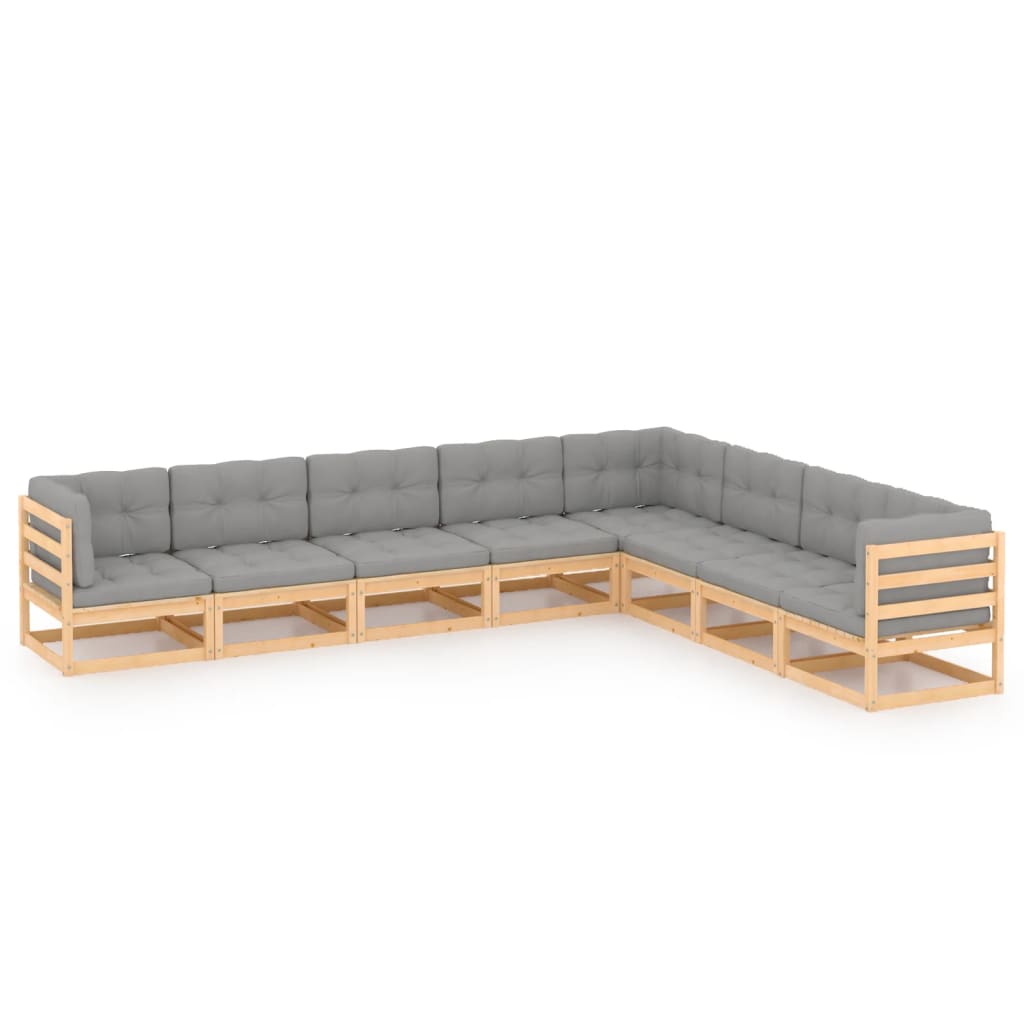 vidaXL 8-tlg. Garten-Lounge-Set Honigbraun Massivholz Kiefer