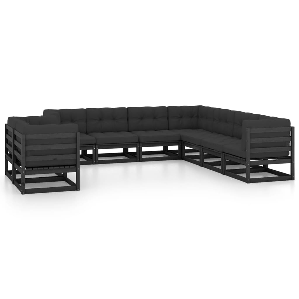 vidaXL 9-tlg. Garten-Lounge-Set Massivholz Kiefer