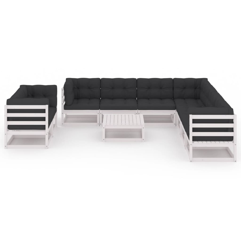 vidaXL 10-tlg. Garten-Lounge-Set Massivholz Kiefer