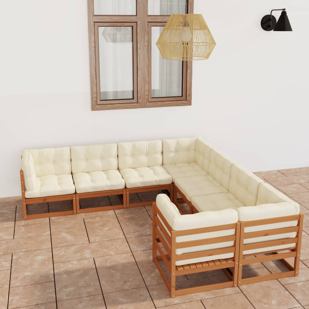 vidaXL 8-tlg. Garten-Lounge-Set Massivholz Kiefer