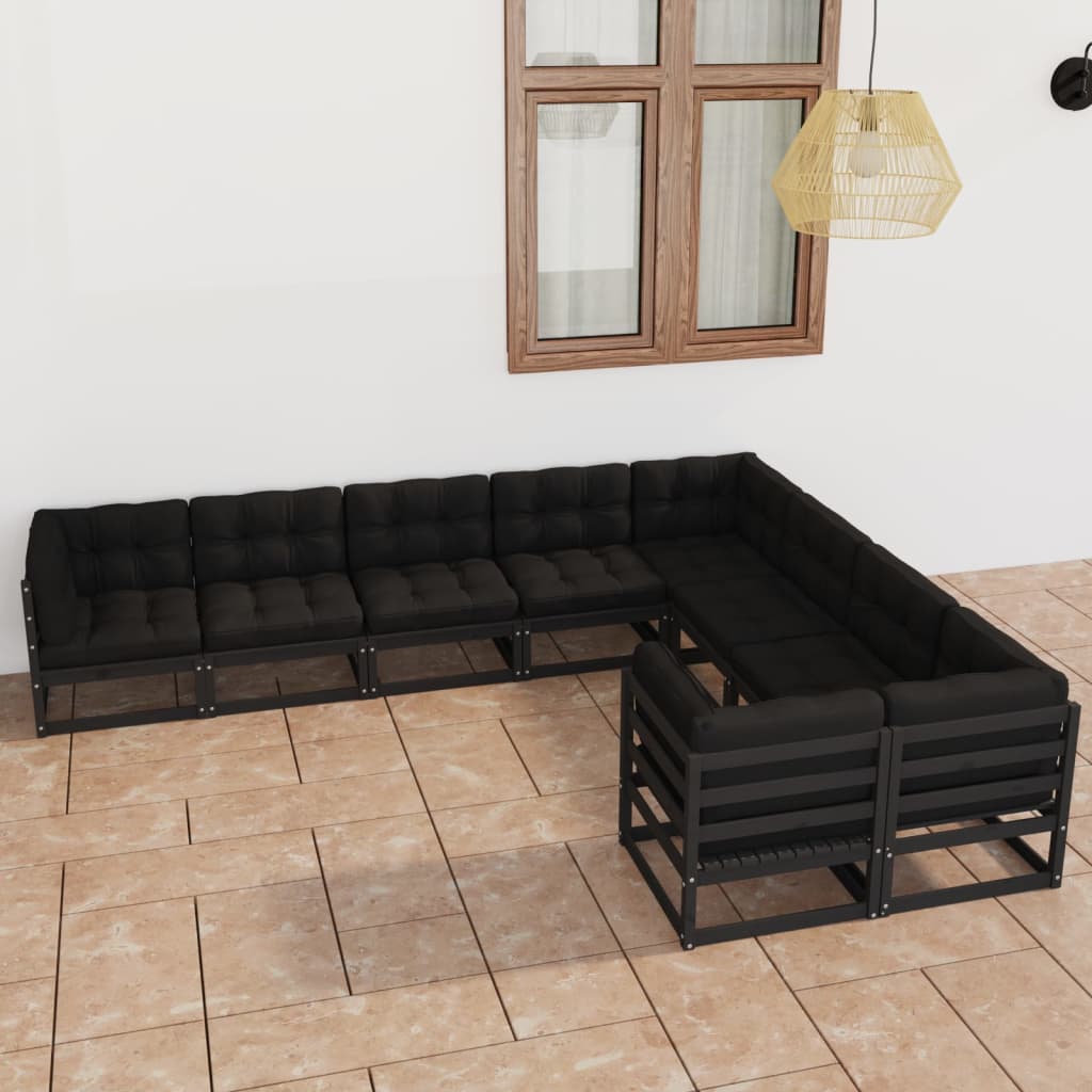 vidaXL 9-tlg. Garten-Lounge-Set Massivholz Kiefer